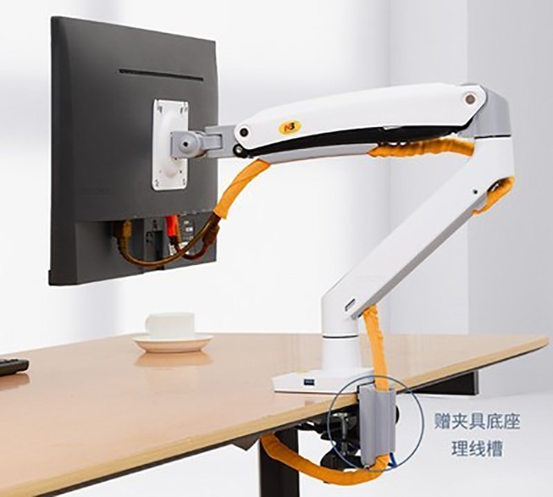 Arm màn hình máy tính NB F100A, giá treo màn hình 22-35 inch, tải trọng 12kg, xoay màn hình 360 độ, mầu trắng, đen, cổng usb 3.0