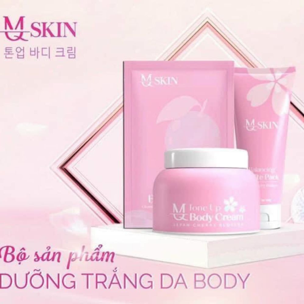 KEM BODY DƯỠNG TRẮNG CHIẾT XUẤT HOA ANH ĐÀO MQ SKIN - TONE UP BODY CREAM