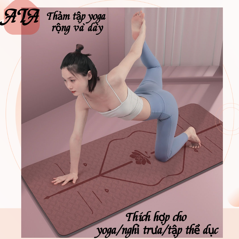 Thảm tập yoga tpe rộng lót tập thể dục chống trượt dày dặn lót sàn nhảy dây cách âm lót nhảy múa gia dụng