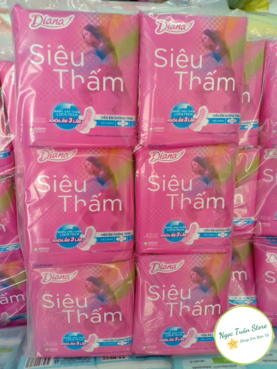 Lốc 6 gói băng vệ sinh diana siêu thấm siêu mỏng cánh 23cm