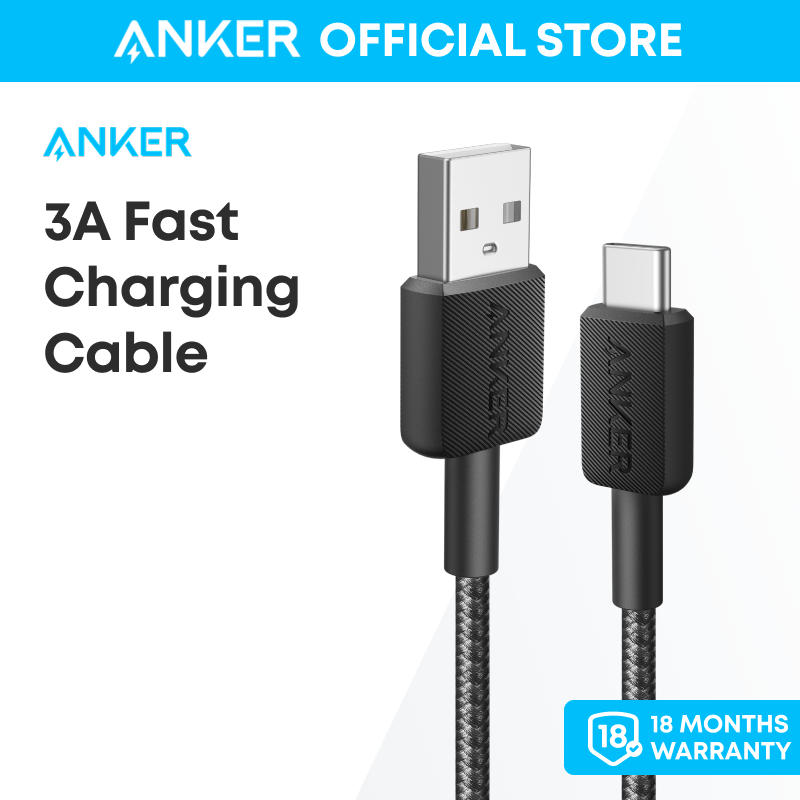  Anker 322 3A USB-A to USB-C Cable USB A to USB C Cable for Samsung Galaxy Note 10 Note 9 S10+ S10 cáp dock sạc dây sạc điện thoại dây sạc iphone 