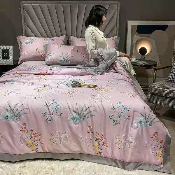 Chăn hè cotton lụa thái hàng nhập khẩu cao cấp cực mềm mịn - mát nhẹ kích thước chăn 2mx2m3