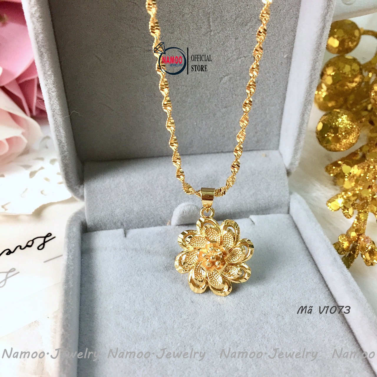 Dây chuyền hoa phú quý v1073 mang tài lộc cho nữ namoo jerwelry