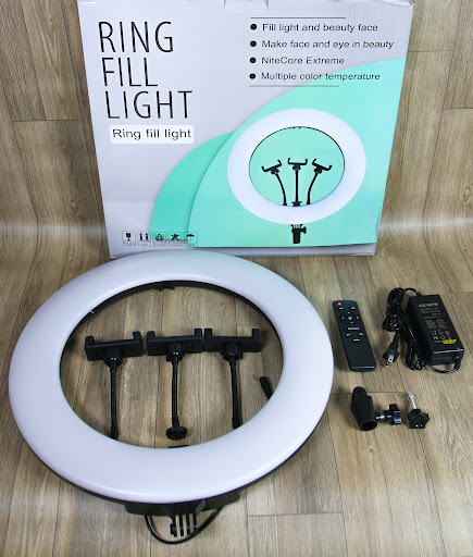 Đèn Livestream 45cm XK 818A - 3 Kẹp điện thoại Chân cao 2.1m 3 Chế độ sáng Có remote. Đèn Led Trợ Sáng Chiếu Sáng Studio Makeup Quay Phim Chụp Ảnh Livetream Selfie. cao cấp -( bảo hành 12 tháng )