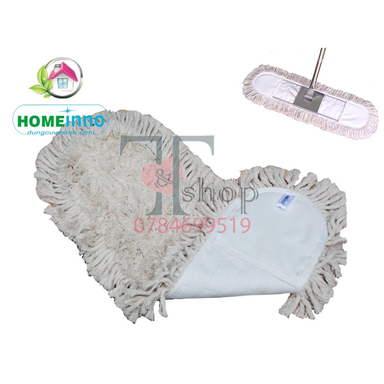 Tấm giẻ cotton 60cm thay thế cây lau bụi, lau ẩm homeinno