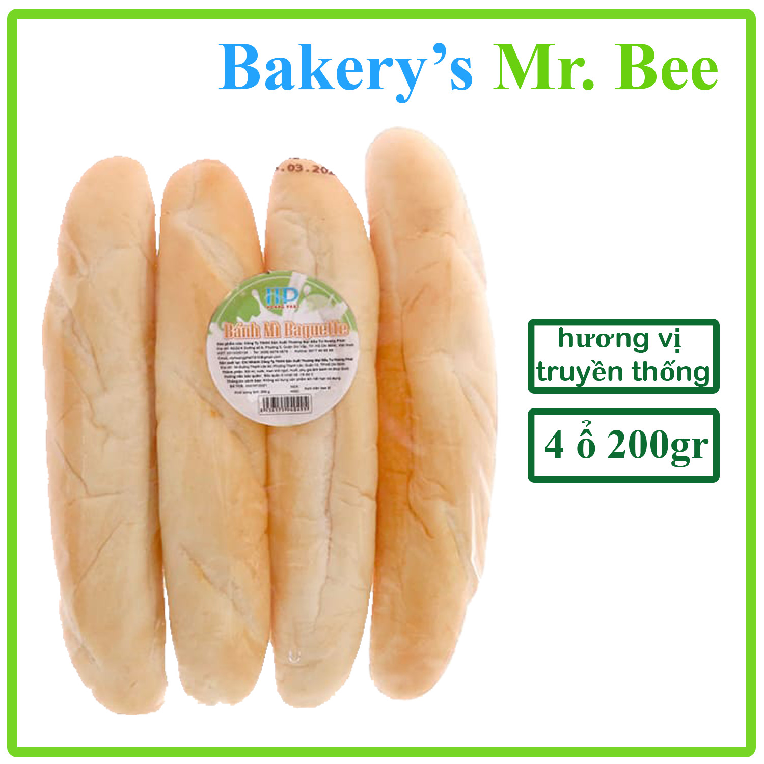 [Chỉ giao HCM] – Bánh Mì Tươi ăn liền đặc ruột – 4 ổ/ bịch