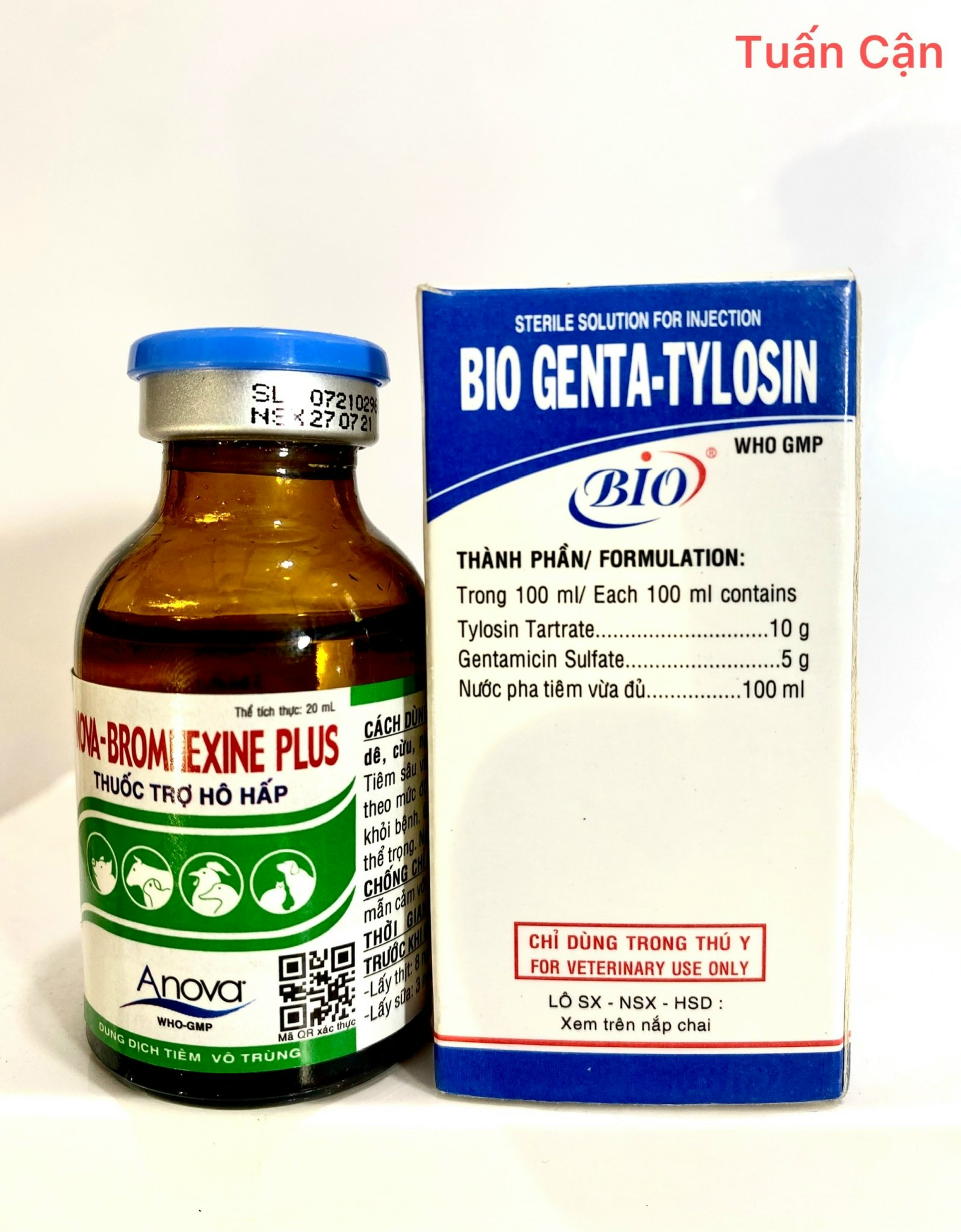 Bio Genta-Tylosin+Bromhenxin Plus Hen khec, vảy mo, sưng mat phù đau, tieu chay phan xanh, phan trắng