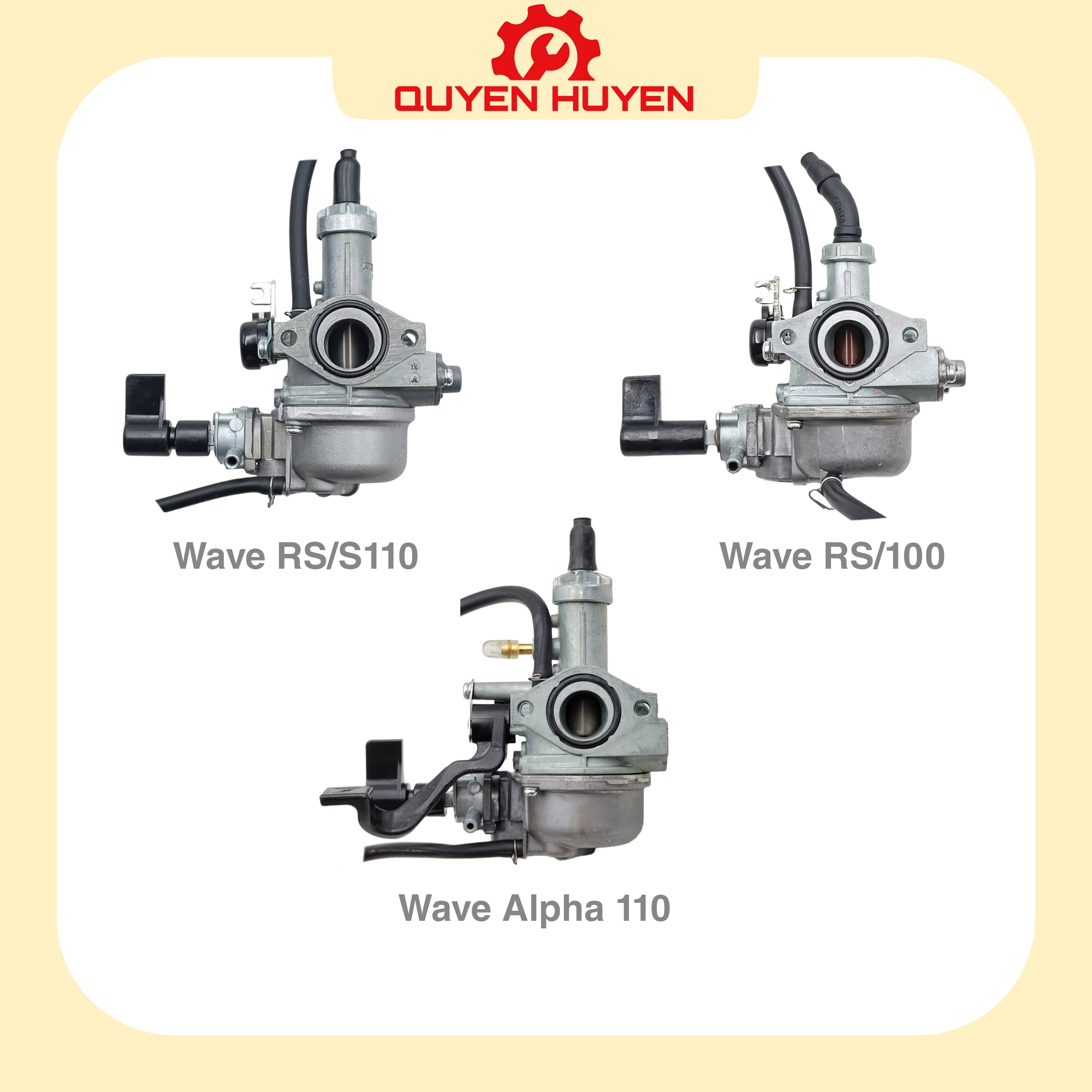 Bộ chế hoà khí xe wave rs/100, wave s110, alpha 110 - bình xăng con xe máy honda