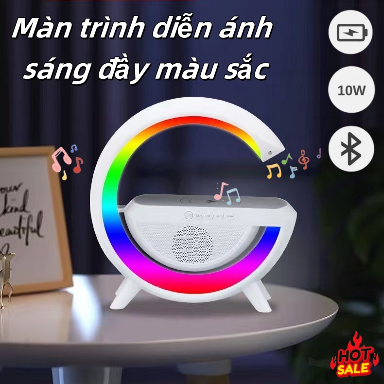 Sạc không dây Loa bluetooth hình chữ G với âm trầm LED RGB HIFI, chất lượng âm thanh cao, bảo hành 12 tháng