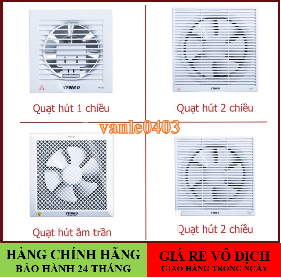 Quạt hút tường, quạt hút âm trần senko h100, h150, h200, h250, ht150, ht200, ht250