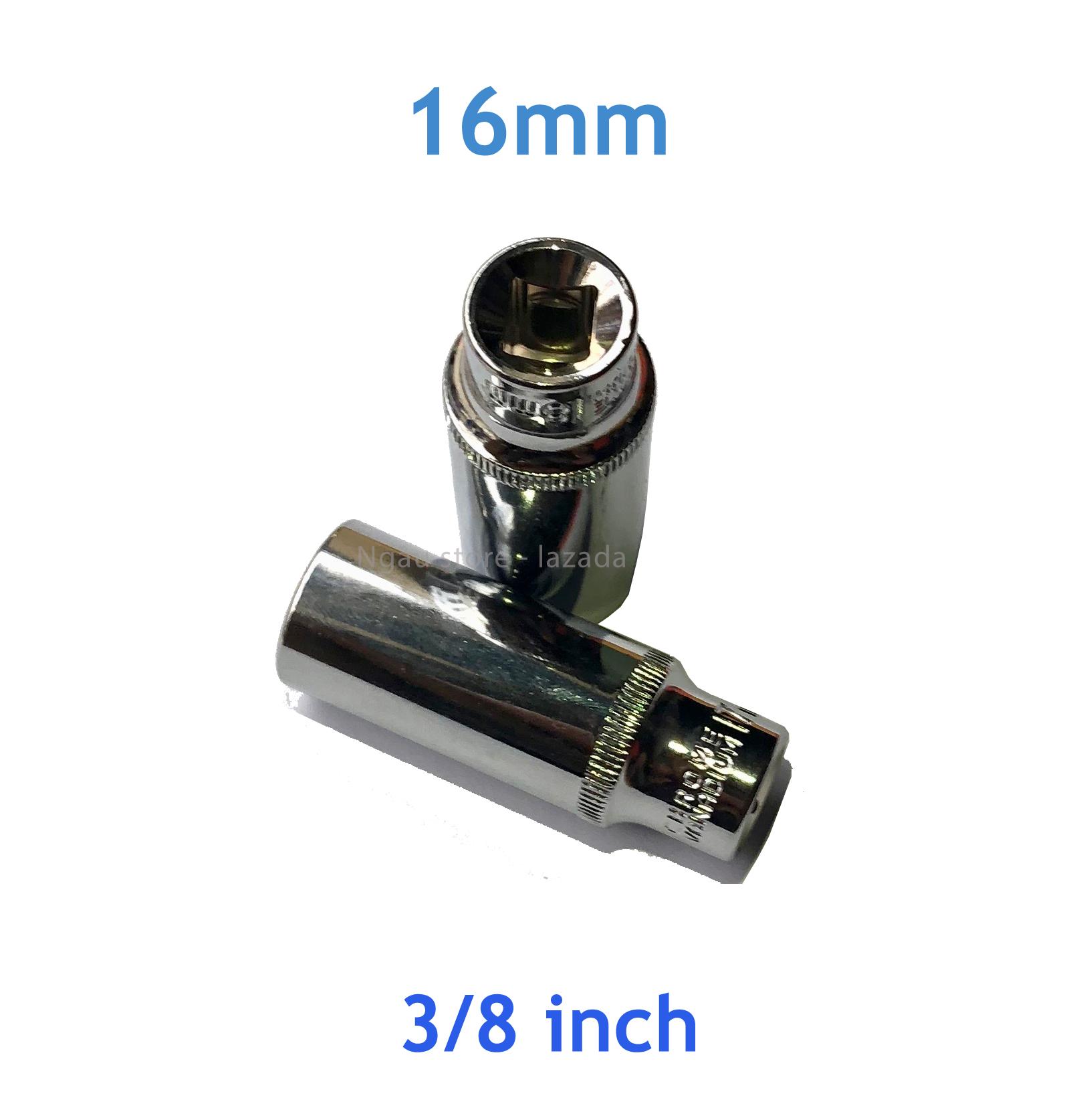 Đầu khẩu vặn ốc 3/8 inch (tuýp dài) - tuýp siết bulong nhiều size 16mm 17mm 18mm 19mm 20mm - công cụ đồ nghề sửa xe máy ô tô