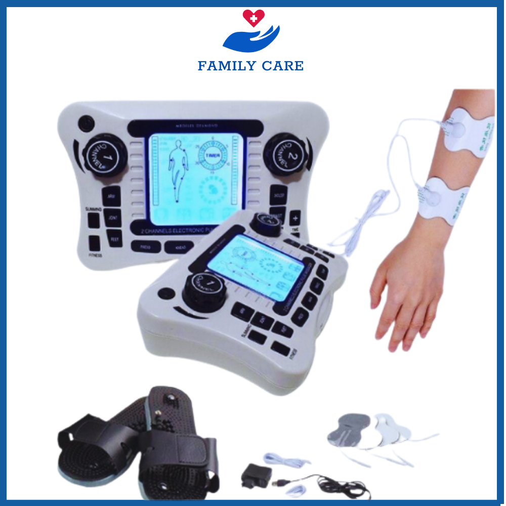 Máy massage xung điện trị liệu,máy điện xung trị liệu,máy xung kích,máy châm cứu điện giảm đau nhức cơ thế +  tặng kèm 8 miếng dán đi cùng máy