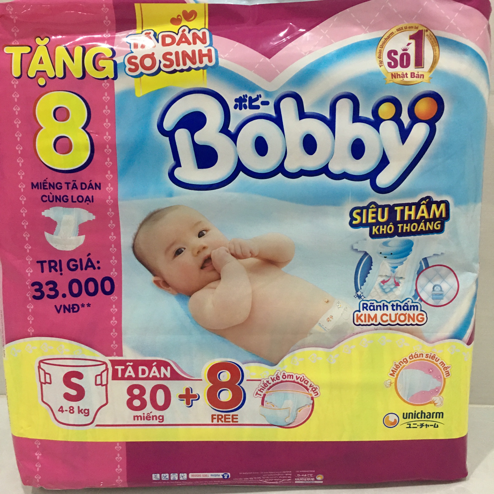 Tả dán bobby size S80 miếng