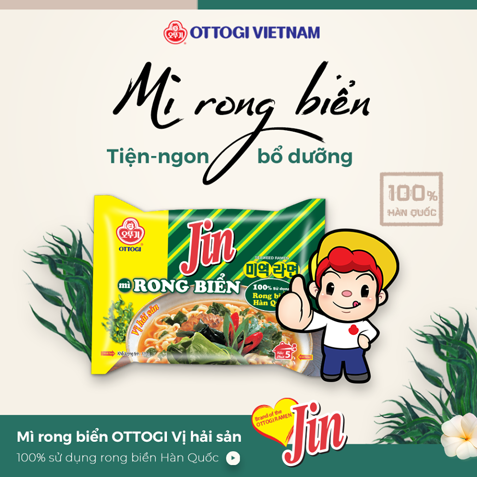 Lốc 5 gói - Mì Rong Biển OTTOGI 120g