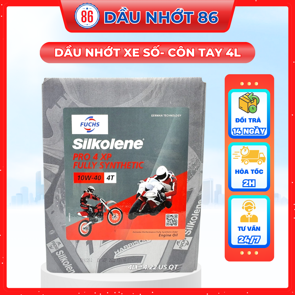 [HCM]NHỚT SIÊU CAO CẤP FUCHS SILKOLENE PRO 4 10W40 4L