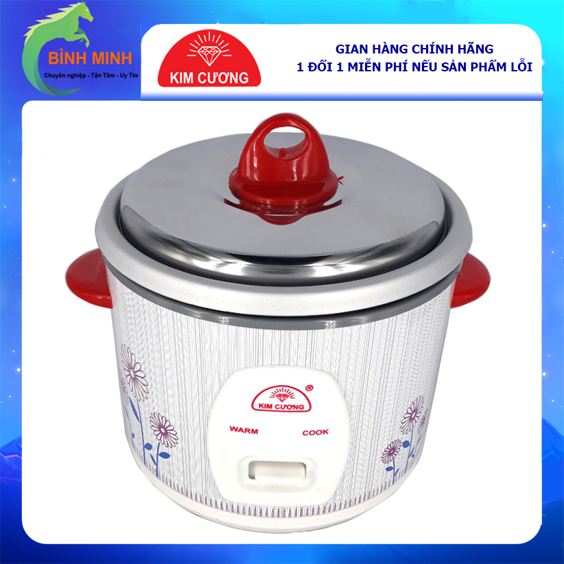 Nồi Cơm Điện Mini 0.6L 0.6 Lít 1-2 Người Ăn Kim Cương - Hàng Chính Hãng (Bảo Hành 12 Tháng)