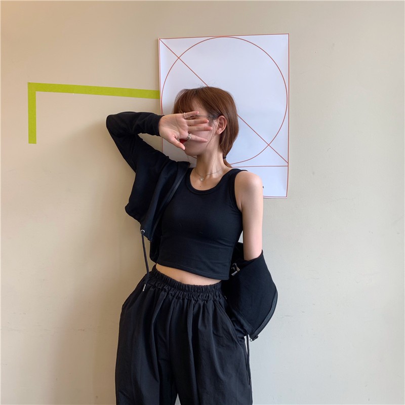 Áo croptop ba lỗ cera-y chất thun co dãn cra035