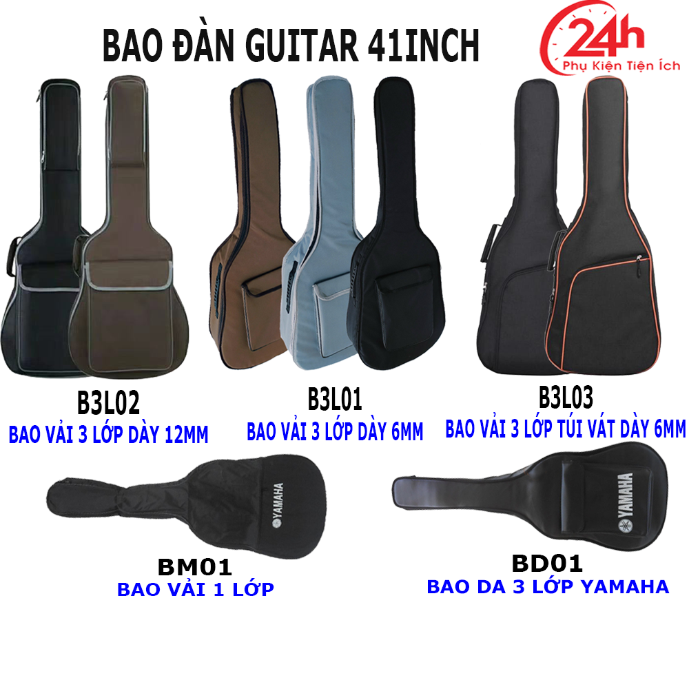 Bao đựng đàn guitar 41 inch cho đàn guitar acoustic nhiều mẫu mã - phụ kiện tiện ích 247