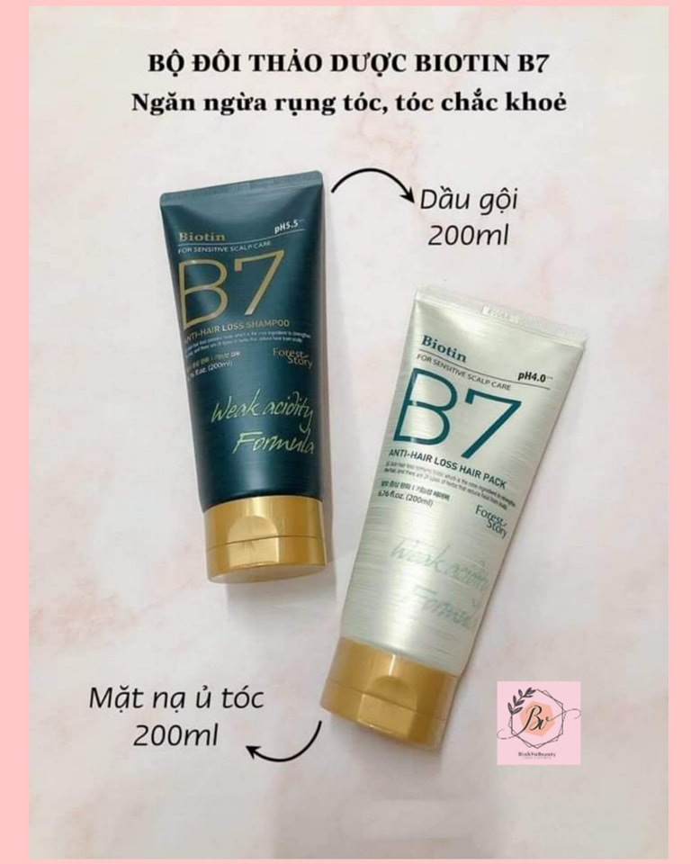 Dầu xả gội thảo dược ngăn dụng tóc biotin b7