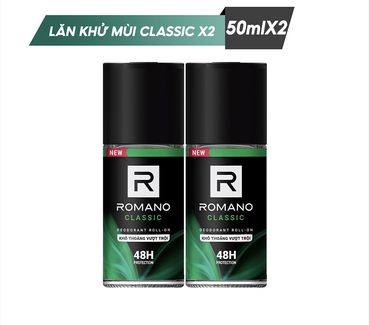 Combo 2 lăn khử mùi Romano Clasic 50ml