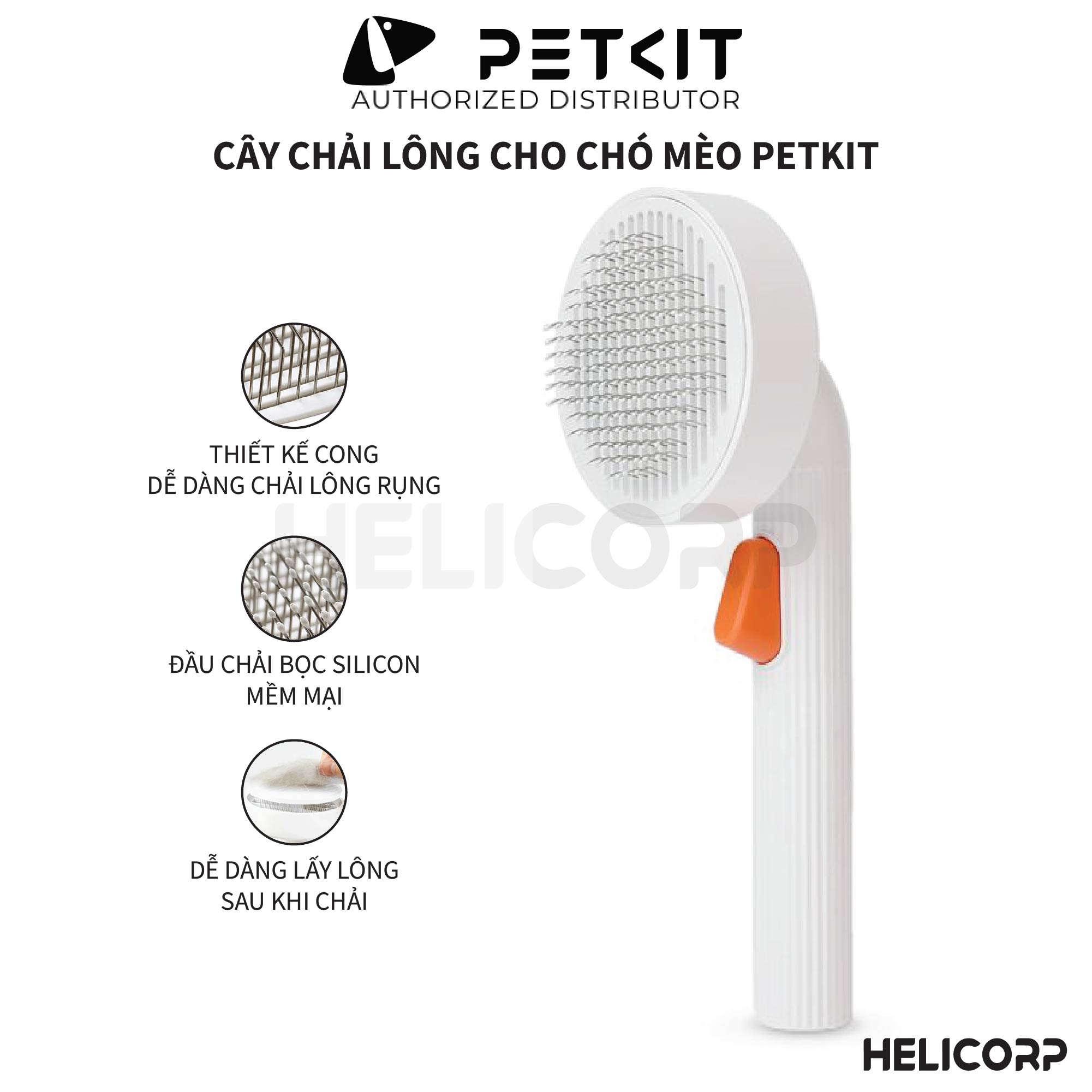 Cây chải lông mèo, lược chải lông chó mèo petkit - helicorp
