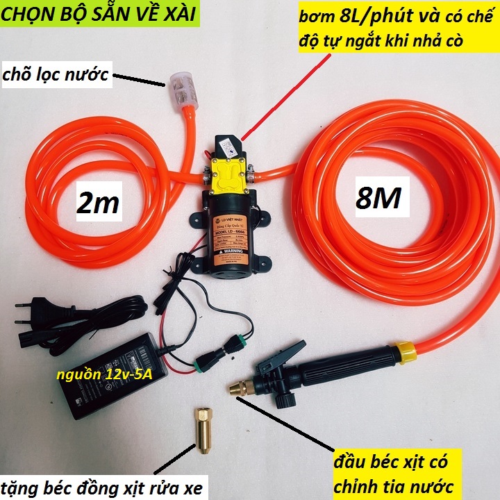 máy rửa xe 12v bộ máy rửa xe máy rửa xe mini máy bơm rửa xe tăng áp lực nước mini, bơm phun sương tưới cây làm mát