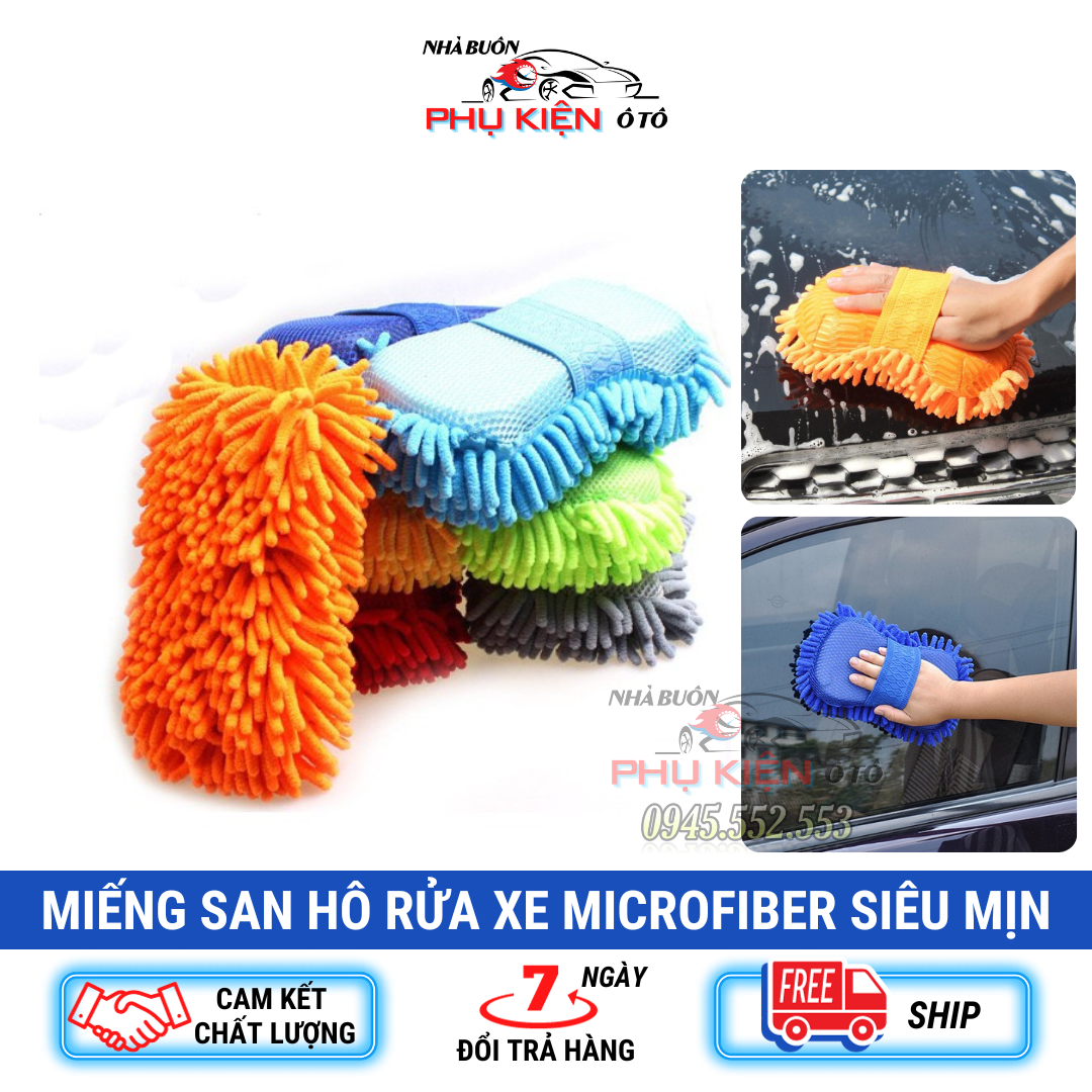 Miếng san hô rửa xe Microfiber siêu mịn tiện dụng