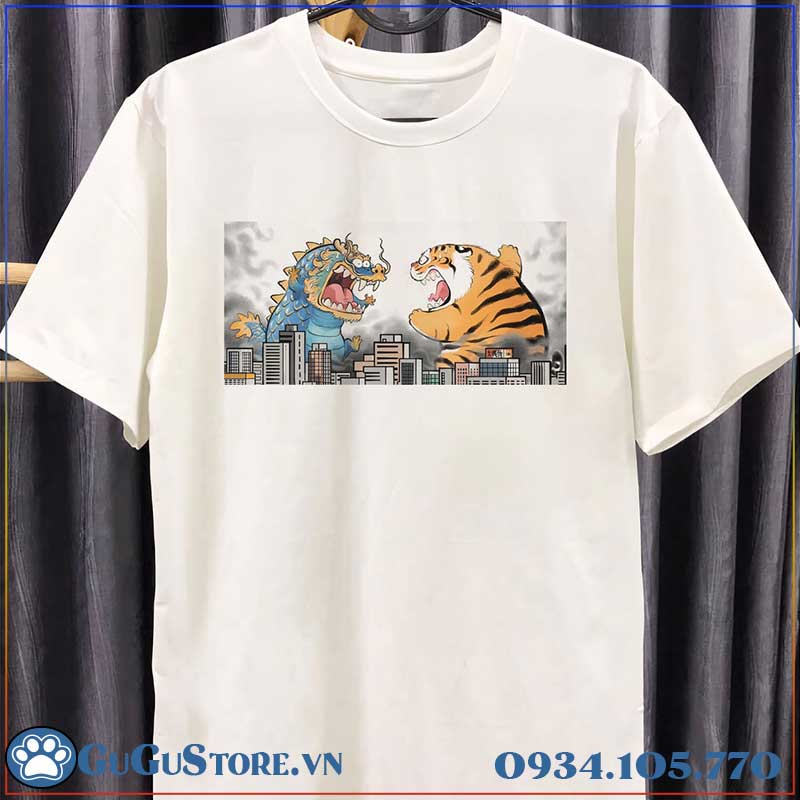 Áo thun nam nữ form rộng tay lỡ cotton 100% cao cấp hình hổ siêu dễ thương m06-áo thun unisex mới đẹp 2022