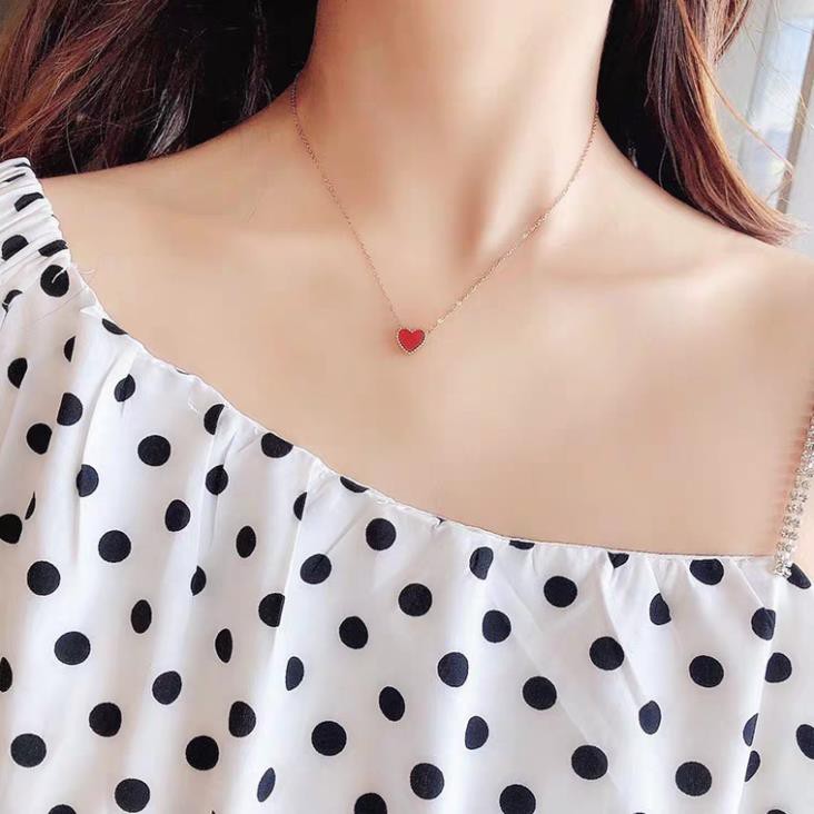 Dây chuyền nữ đẹp trái tim đỏ
