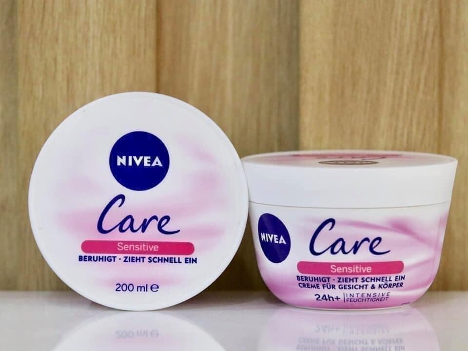 Kem dưỡng ẩm Nivea Care Sensitive chống da khô nứt nẻ cho da nhạy cảm, 200ml