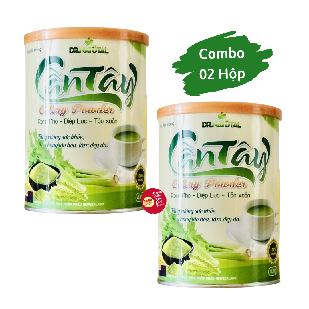 COMBO 02 HỘP Sữa bột cần tây rong nho diệp lục Celery Powder 400g hỗ trợ