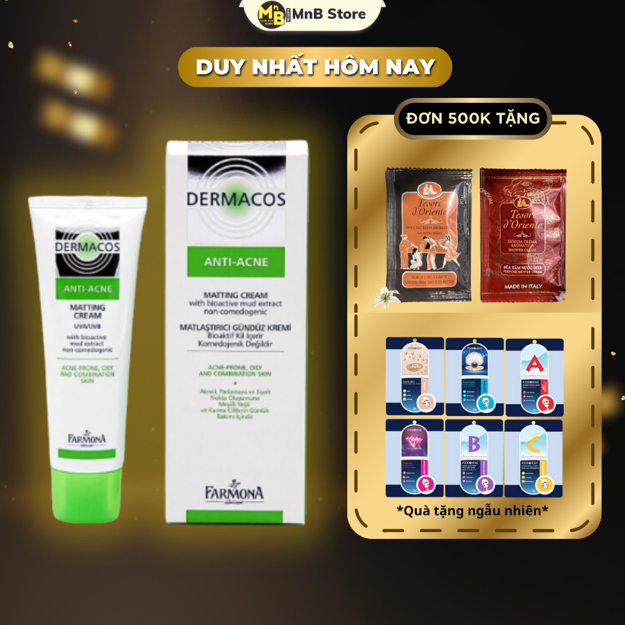Kem dưỡng Dermacos Anti-Acne Matting Cream giảm thâm ngừa mụn 50ml