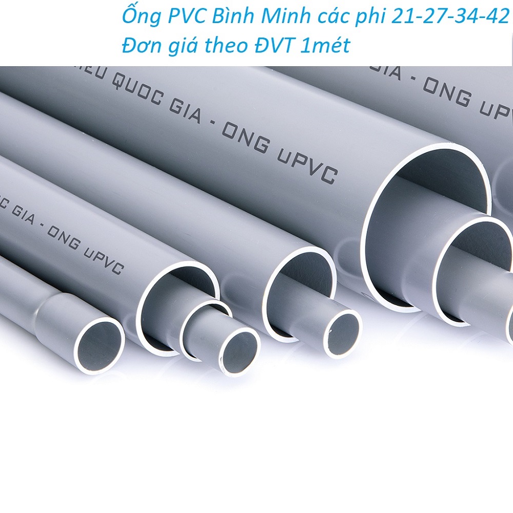 Ống nước nhựa phi 21-27-34 phi 42 đơn giá cho 1 mét hãng bình minh