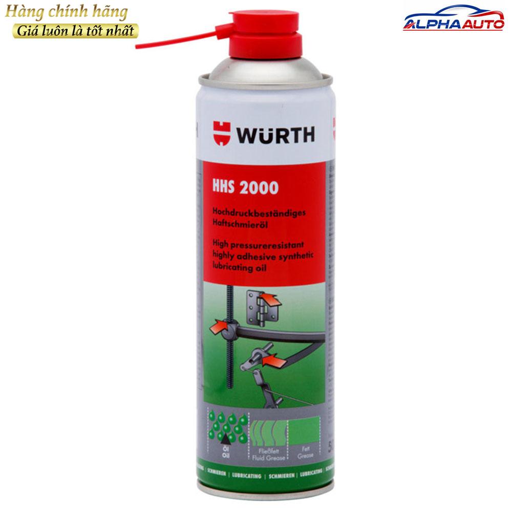 Chai xịt mỡ bò nước bôi trơn chống rỉ wurth hhs 2000 500ml