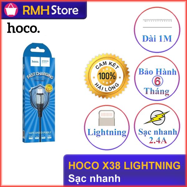 [Thương Hiệu HOCO] Cáp sạc Hoco X38 Lightning(2.4A, Sạc nhanh,  1 Mét)  - màu ngẫu nhiên