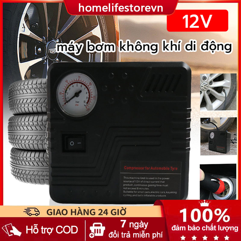 Bơm lốp ô tô 12v siêu mạnh nội địa Nhật Bản bơm xe máy xe đạp xe hơi từ 4-16 chỗ Máy bơm không khí ô tô HOME