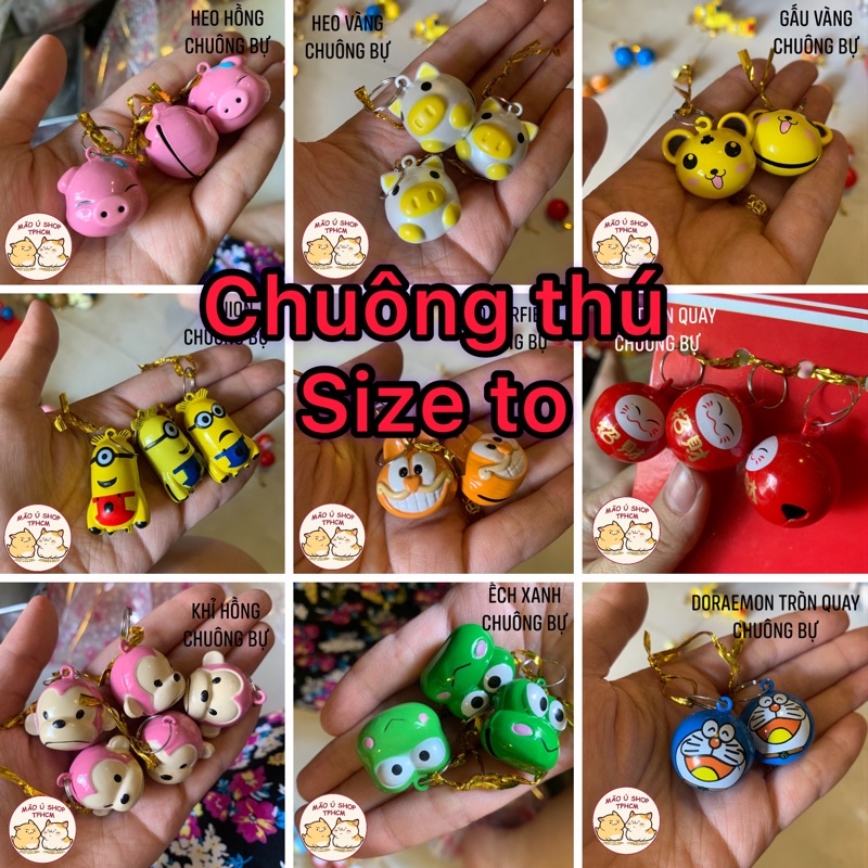 CHUÔNG THÚ SIZE TO LỤC LẠC CHÓ MÈO-MÓC CHÌA KHOÁ