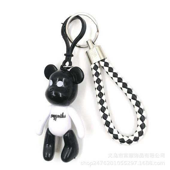Móc khóa gấu phụ kiện trang trí túi xách balo