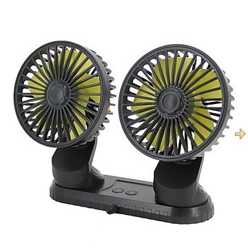 Quạt đôi mini xoay 360 độ, cắm cổng USB dùng cho ô tô, văn phòng, gia đình
