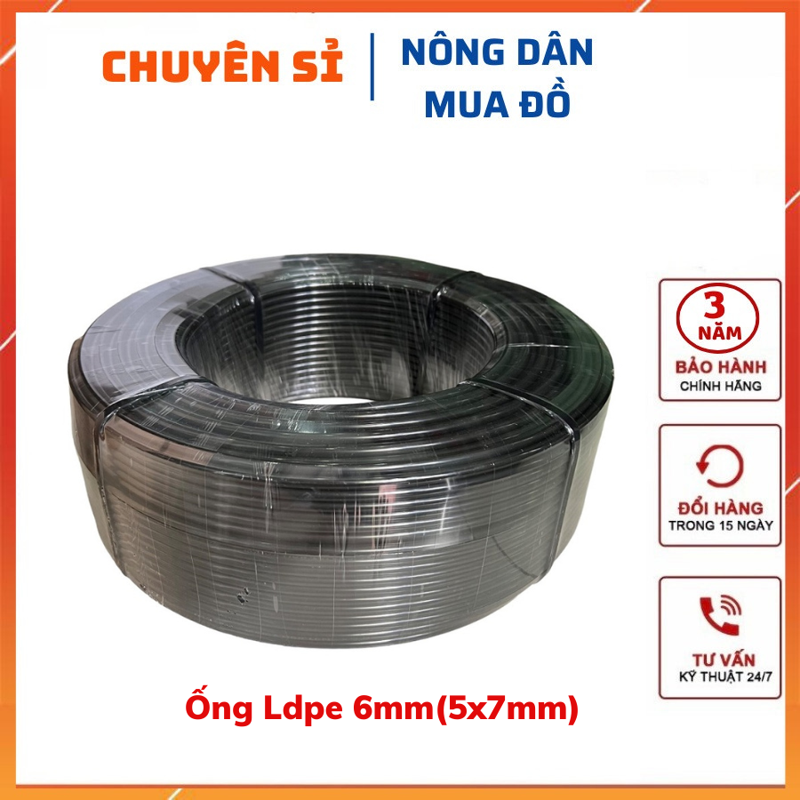 [Giá sỉ] Cuộn 200m Ống Ldpe 6mm(5x7mm) loại tốt dùng cho hệ thống tưới tự động