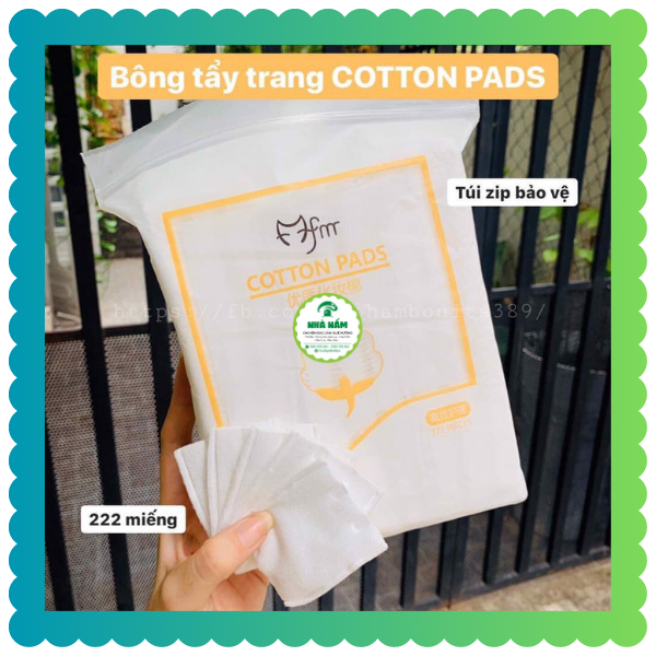 Bông tẩy trang Cotton Pads 222 miếng, 3 lớp chất liệu 100% coton