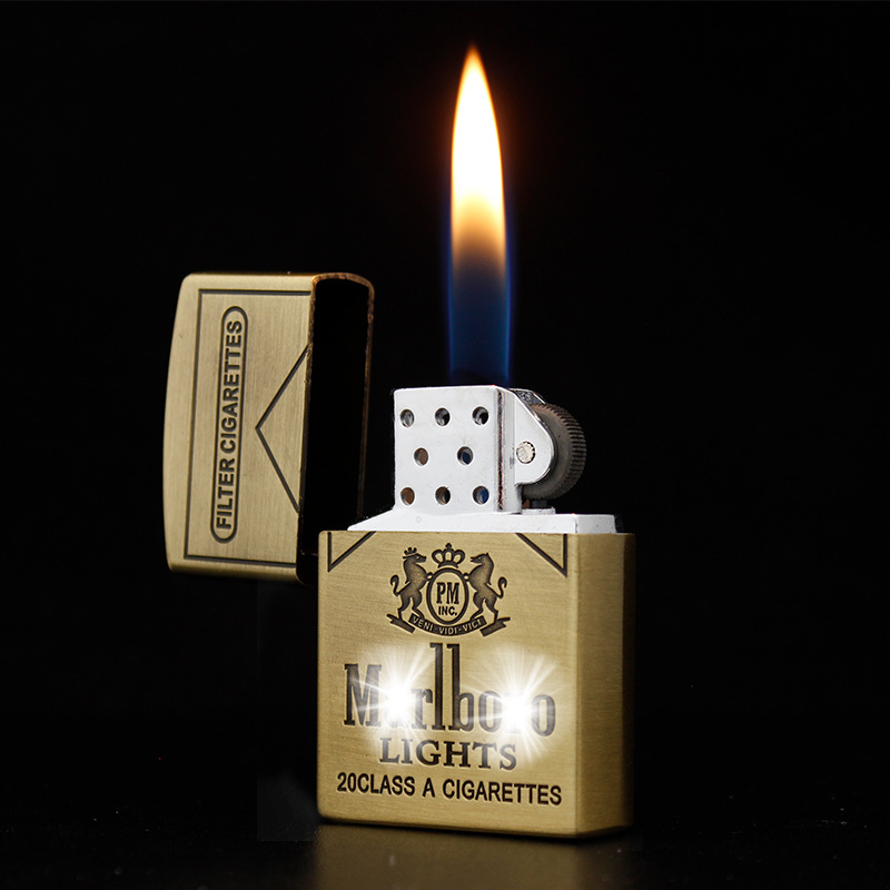 Bật Lửa Gas Đá Khắc Hình Gói MarIboro ( lửa thường )