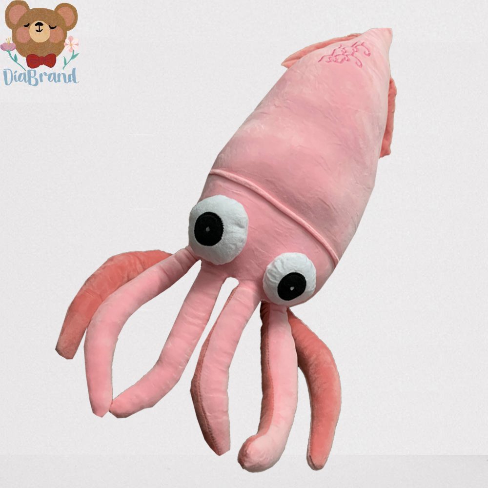 Gấu Bông Mực Ống Khổng Lồ Màu Hồng Size 70cm