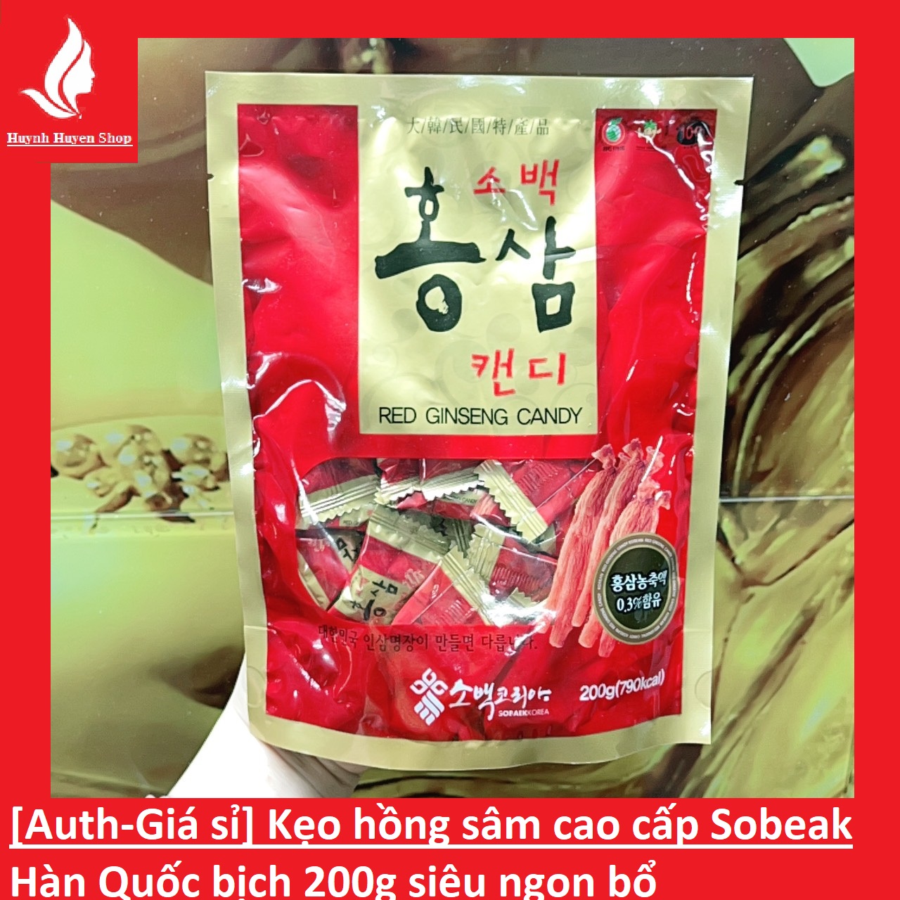 [Auth-Giá sỉ] Kẹo Hồng Sâm cao cấp  Sobeak Candy  Ginseng siêu ngon bổ (200g) date mới