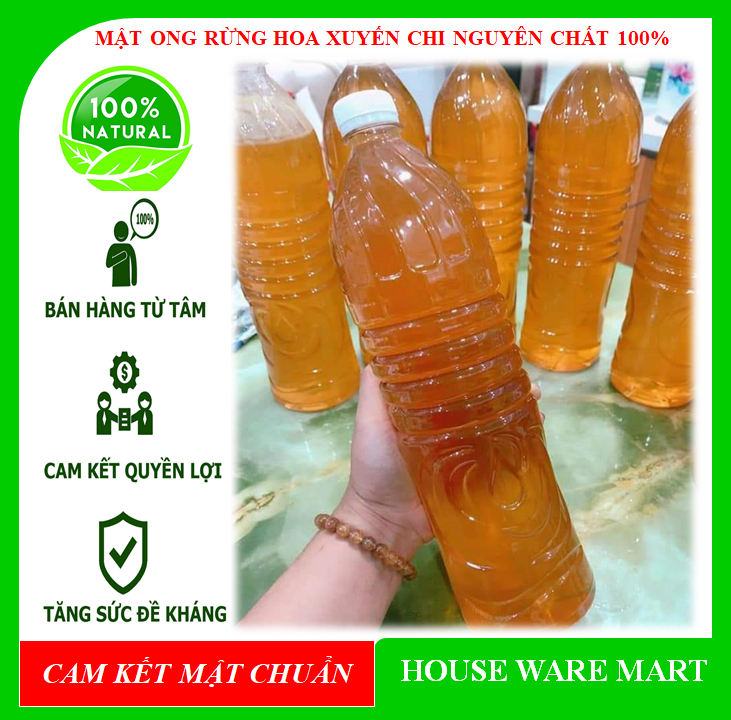 1 Lít mật ong rừng nguyên chất hoa xuyến chi - thương hiệu mật thật giá trị thật - mật ong Honey
