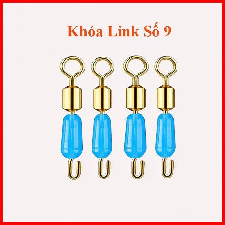 Sét 10 khoá link câu đài, khóa link câu cá chống xoắn, khóa link số 9, phụ kiện câu đài cao cấp
