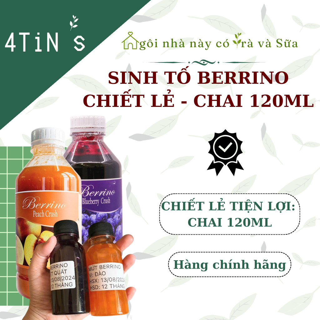 MỨT SINH TỐ BERRINO LÀM PANNA COTTA TRÀ TRÁI CÂY CHIẾT LẺ CHAI 120ML