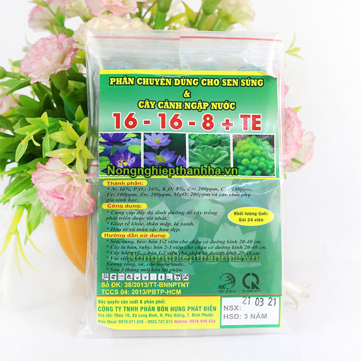 Phân bón cho cây sen súng dạng viên tan chậm 24 viên - T187