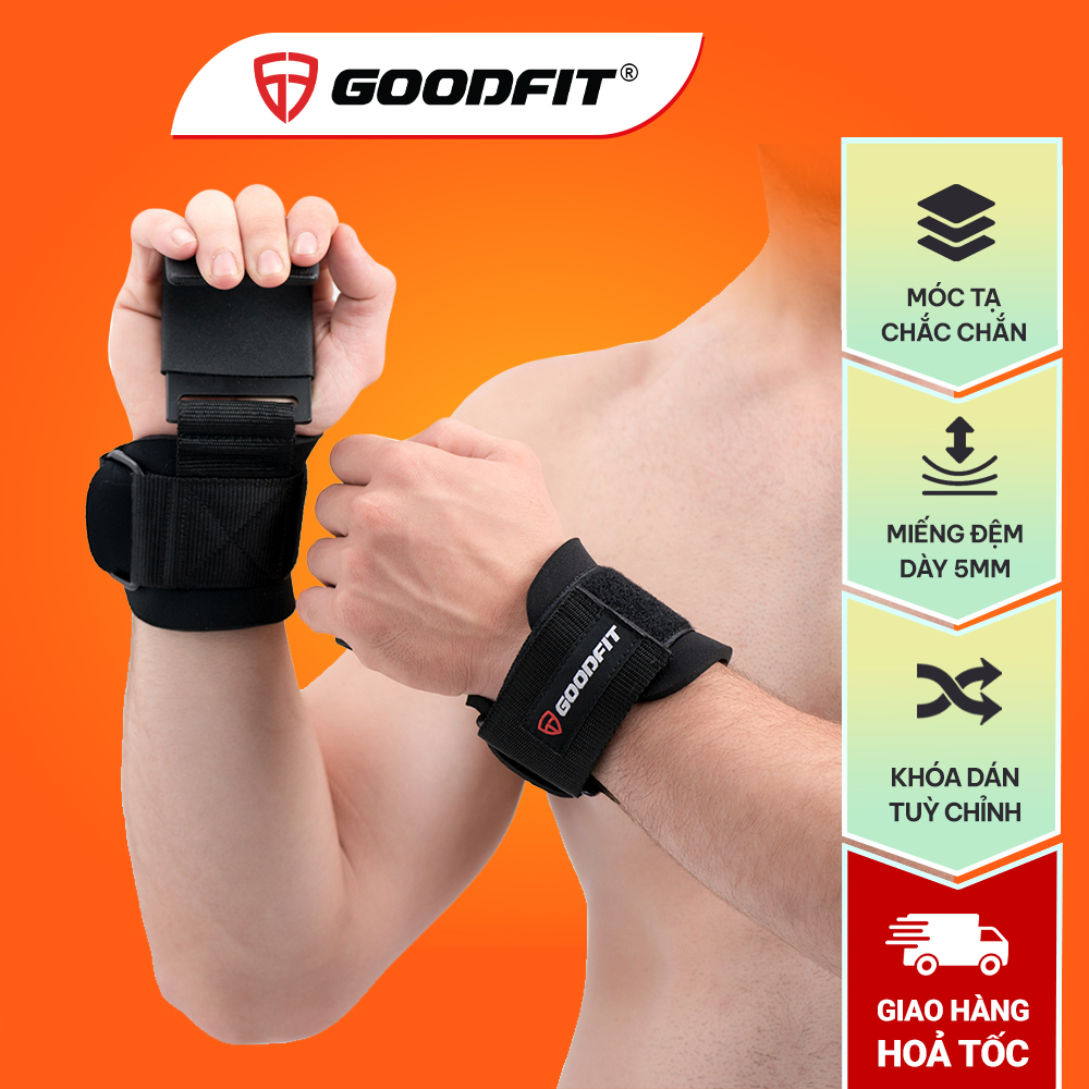 Dây quấn cổ tay tập gym có móc nâng tạ goodfit gf732ls