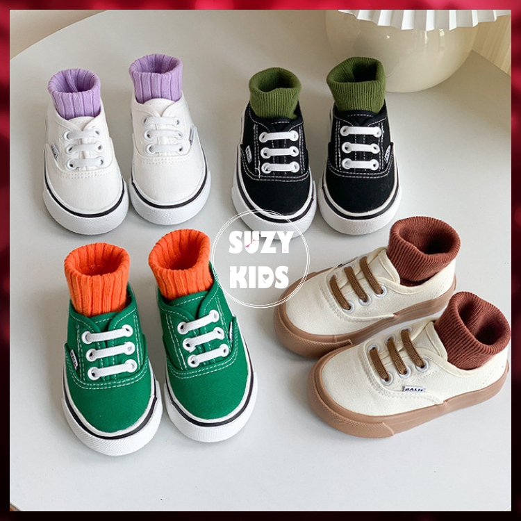 Giày Bata Cho Bé Trai Bé Gái, Giày Thể Thao Phong Cách Hàn Quốc, Không cột dây có size từ 1 tuổi đến 15 tuổi TT10